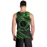 Kia Orana Cook Islands Men Tank Top Circle Stars With Floral Green Pattern LT01 - Polynesian Pride
