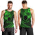 Kia Orana Cook Islands Men Tank Top Circle Stars With Floral Green Pattern LT01 - Polynesian Pride