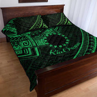 Kia Orana Cook Islands Quilt Bed Set Circle Stars With Floral Green Pattern LT01 - Polynesian Pride