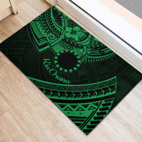 Kia Orana Cook Islands Rubber Doormat Circle Stars With Floral Green Pattern LT01 - Polynesian Pride