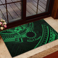Kia Orana Cook Islands Rubber Doormat Circle Stars With Floral Green Pattern LT01 - Polynesian Pride