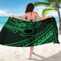 Kia Orana Cook Islands Sarong Circle Stars With Floral Green Pattern LT01