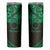 Kia Orana Cook Islands Skinny Tumbler Circle Stars With Floral Green Pattern