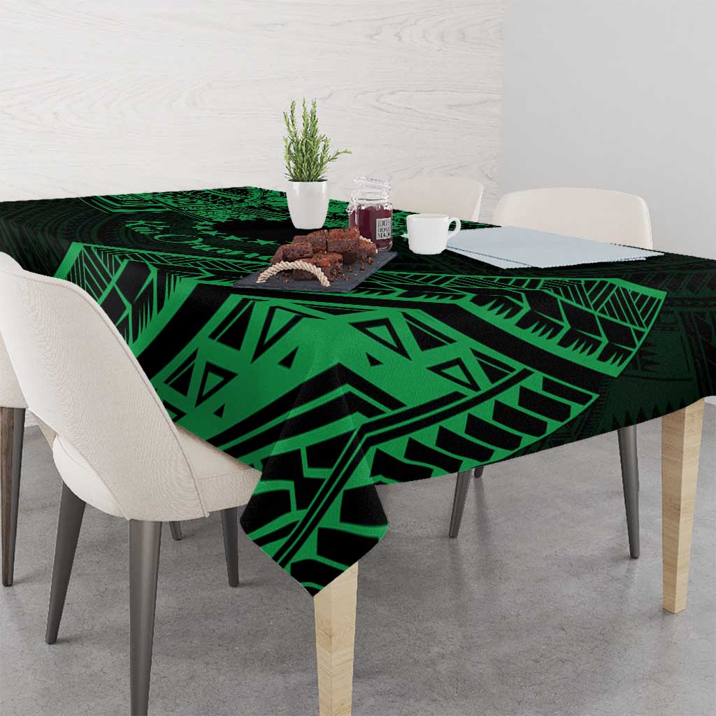 Kia Orana Cook Islands Tablecloth Circle Stars With Floral Green Pattern LT01 - Polynesian Pride