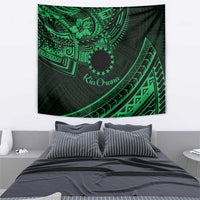 Kia Orana Cook Islands Tapestry Circle Stars With Floral Green Pattern LT01 - Polynesian Pride