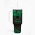 Kia Orana Cook Islands Tumbler With Handle Circle Stars With Floral Green Pattern