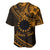 Kia Orana Cook Islands Baseball Jersey Circle Stars With Floral Gold Pattern LT01 - Polynesian Pride