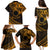 Kia Orana Cook Islands Family Matching Puletasi Dress and Hawaiian Shirt Circle Stars With Floral Gold Pattern LT01 - Polynesian Pride