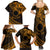 Kia Orana Cook Islands Family Matching Summer Maxi Dress and Hawaiian Shirt Circle Stars With Floral Gold Pattern LT01 - Polynesian Pride