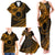 Kia Orana Cook Islands Family Matching Tank Maxi Dress and Hawaiian Shirt Circle Stars With Floral Gold Pattern LT01 - Polynesian Pride