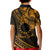 Kia Orana Cook Islands Kid Polo Shirt Circle Stars With Floral Gold Pattern LT01 - Polynesian Pride
