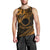 Kia Orana Cook Islands Men Tank Top Circle Stars With Floral Gold Pattern LT01 - Polynesian Pride