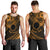 Kia Orana Cook Islands Men Tank Top Circle Stars With Floral Gold Pattern LT01 - Polynesian Pride