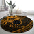 Kia Orana Cook Islands Round Carpet Circle Stars With Floral Gold Pattern LT01 - Polynesian Pride