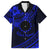 Kia Orana Cook Islands Family Matching Off Shoulder Short Dress and Hawaiian Shirt Circle Stars With Floral Navy Blue Pattern LT01 Dad's Shirt - Short Sleeve Blue - Polynesian Pride