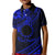 Kia Orana Cook Islands Kid Polo Shirt Circle Stars With Floral Navy Blue Pattern LT01 Kid Blue - Polynesian Pride