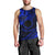 Kia Orana Cook Islands Men Tank Top Circle Stars With Floral Navy Blue Pattern LT01 - Polynesian Pride