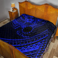 Kia Orana Cook Islands Quilt Circle Stars With Floral Navy Blue Pattern LT01 - Polynesian Pride