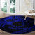 Kia Orana Cook Islands Round Carpet Circle Stars With Floral Navy Blue Pattern LT01 - Polynesian Pride