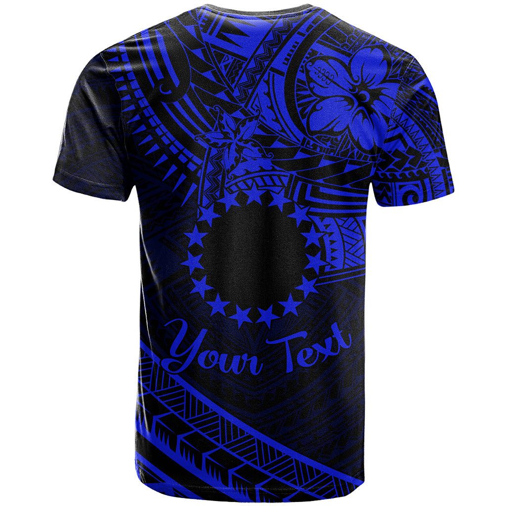 Kia Orana Cook Islands T Shirt Circle Stars With Floral Navy Blue Pattern LT01 - Polynesian Pride