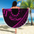 Kia Orana Cook Islands Beach Blanket Circle Stars With Floral Pink Pattern LT01 - Polynesian Pride