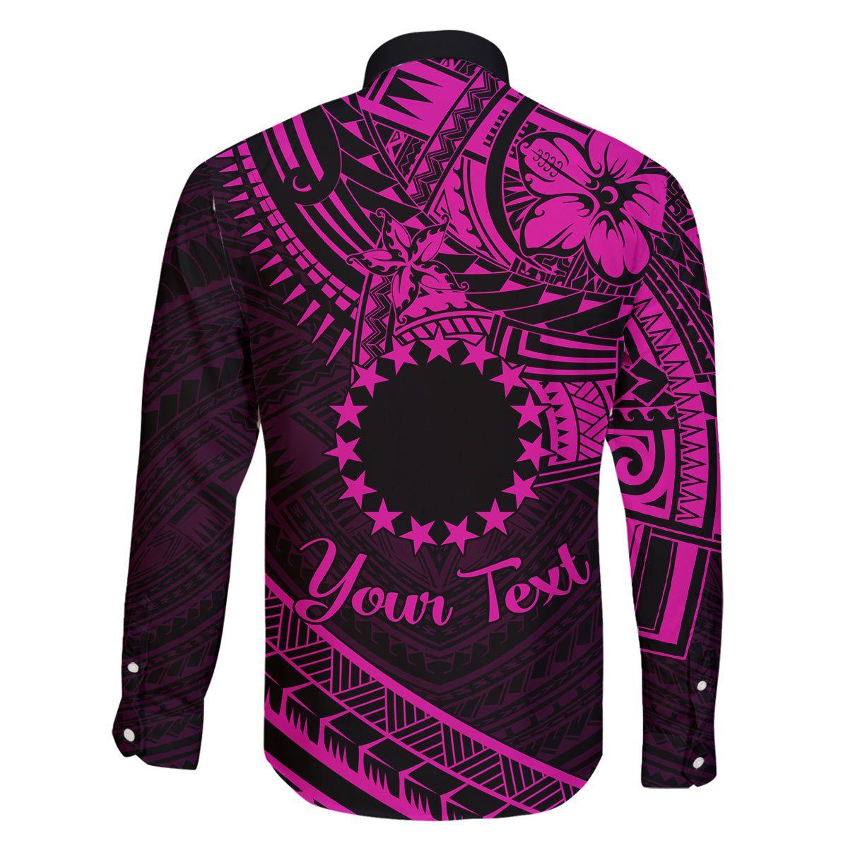 Kia Orana Cook Islands Family Matching Mermaid Dress and Hawaiian Shirt Circle Stars With Floral Pink Pattern LT01 - Polynesian Pride