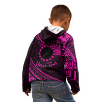 Kia Orana Cook Islands Kid Hoodie Circle Stars With Floral Pink Pattern LT01 - Polynesian Pride