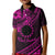 Kia Orana Cook Islands Kid Polo Shirt Circle Stars With Floral Pink Pattern LT01 Kid Pink - Polynesian Pride