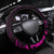 Kia Orana Cook Islands Steering Wheel Cover Circle Stars With Floral Pink Pattern LT01 Universal Fit Pink - Polynesian Pride