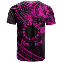 Kia Orana Cook Islands T Shirt Circle Stars With Floral Pink Pattern LT01 - Polynesian Pride