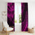 Kia Orana Cook Islands Window Curtain Circle Stars With Floral Pink Pattern LT01 - Polynesian Pride