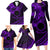 Kia Orana Cook Islands Family Matching Long Sleeve Bodycon Dress and Hawaiian Shirt Circle Stars With Floral Purple Pattern LT01 - Polynesian Pride