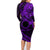 Kia Orana Cook Islands Family Matching Long Sleeve Bodycon Dress and Hawaiian Shirt Circle Stars With Floral Purple Pattern LT01 - Polynesian Pride