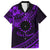 Kia Orana Cook Islands Family Matching Off Shoulder Short Dress and Hawaiian Shirt Circle Stars With Floral Purple Pattern LT01 Dad's Shirt - Short Sleeve Purple - Polynesian Pride