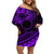 Kia Orana Cook Islands Family Matching Off Shoulder Short Dress and Hawaiian Shirt Circle Stars With Floral Purple Pattern LT01 Mom's Dress Purple - Polynesian Pride