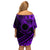 Kia Orana Cook Islands Family Matching Off Shoulder Short Dress and Hawaiian Shirt Circle Stars With Floral Purple Pattern LT01 - Polynesian Pride