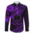 Kia Orana Cook Islands Family Matching Puletasi Dress and Hawaiian Shirt Circle Stars With Floral Purple Pattern LT01 Dad's Shirt - Long Sleeve Purple - Polynesian Pride