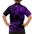 Kia Orana Cook Islands Family Matching Short Sleeve Bodycon Dress and Hawaiian Shirt Circle Stars With Floral Purple Pattern LT01 - Polynesian Pride