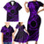 Kia Orana Cook Islands Family Matching Short Sleeve Bodycon Dress and Hawaiian Shirt Circle Stars With Floral Purple Pattern LT01 - Polynesian Pride