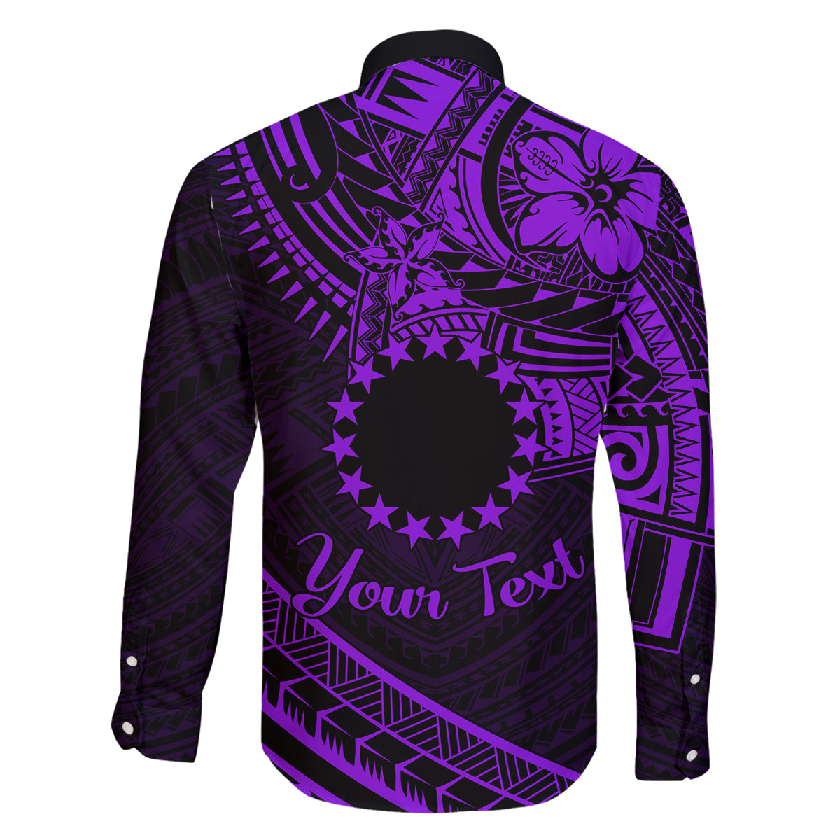 Kia Orana Cook Islands Family Matching Summer Maxi Dress and Hawaiian Shirt Circle Stars With Floral Purple Pattern LT01 - Polynesian Pride