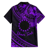 Kia Orana Cook Islands Family Matching Tank Maxi Dress and Hawaiian Shirt Circle Stars With Floral Purple Pattern LT01 - Polynesian Pride