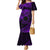 Kia Orana Cook Islands Mermaid Dress Circle Stars With Floral Purple Pattern LT01 Women Purple - Polynesian Pride