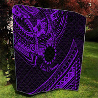 Kia Orana Cook Islands Quilt Circle Stars With Floral Purple Pattern LT01 - Polynesian Pride