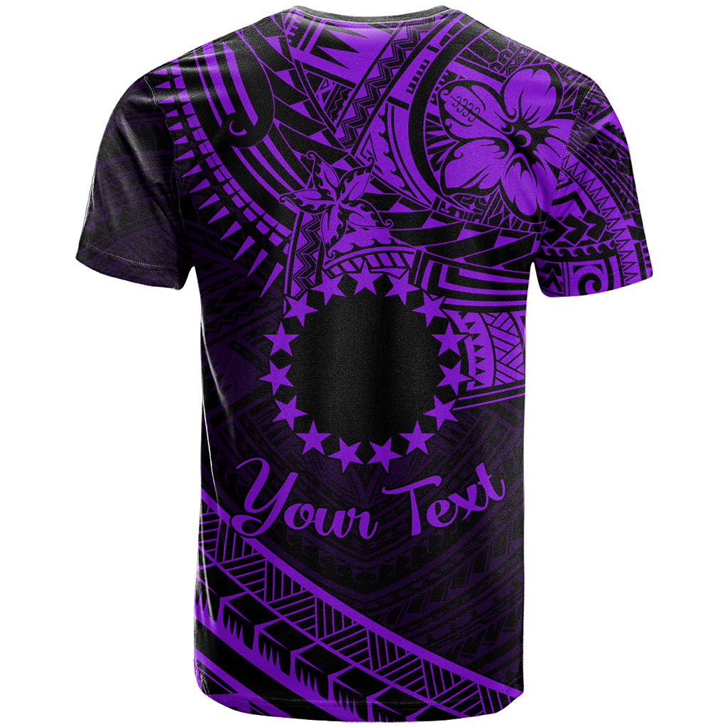 Kia Orana Cook Islands T Shirt Circle Stars With Floral Purple Pattern LT01 - Polynesian Pride