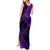 Kia Orana Cook Islands Tank Maxi Dress Circle Stars With Floral Purple Pattern LT01 - Polynesian Pride