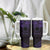 Kia Orana Cook Islands Tumbler With Handle Circle Stars With Floral Purple Pattern