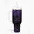 Kia Orana Cook Islands Tumbler With Handle Circle Stars With Floral Purple Pattern