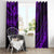 Kia Orana Cook Islands Window Curtain Circle Stars With Floral Purple Pattern LT01 - Polynesian Pride