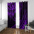 Kia Orana Cook Islands Window Curtain Circle Stars With Floral Purple Pattern LT01 With Grommets Purple - Polynesian Pride