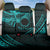 Kia Orana Cook Islands Back Car Seat Cover Circle Stars With Floral Turquoise Pattern LT01